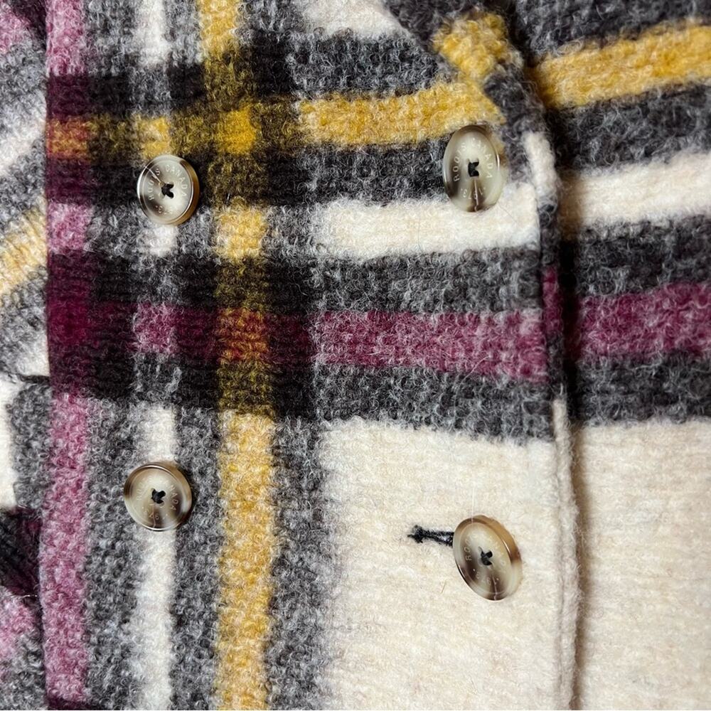 Roots Seymour Plaid Boxy Wool Blend Peacoat - Picture 7 of 12